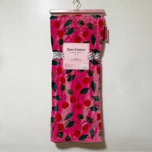 Juicy Couture Hot Pink Cherries Throw NWT